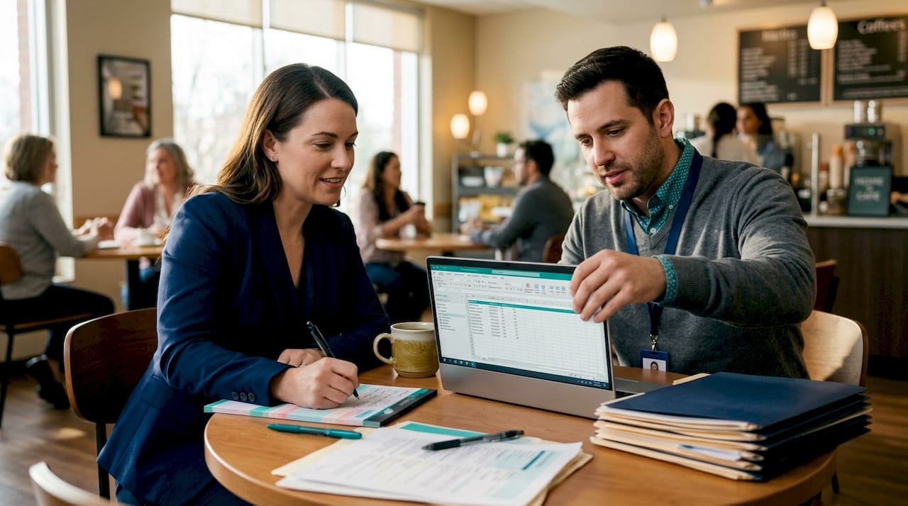 Billing specialists review hospital billing records